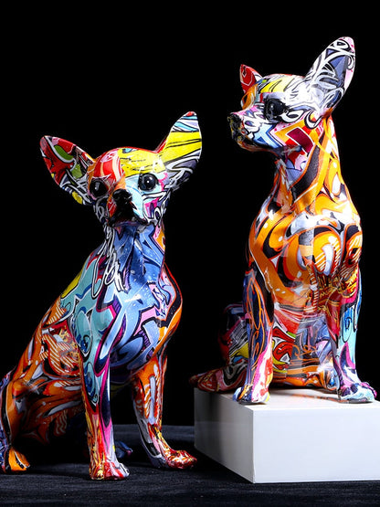 Graffiti Chihuahua Resin Statue