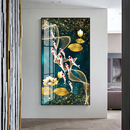 Nine Koi Fish Canvas Art