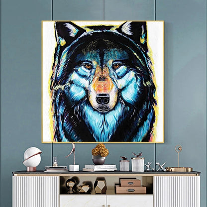 Colorful Wolf Cute Pug Canvas Art