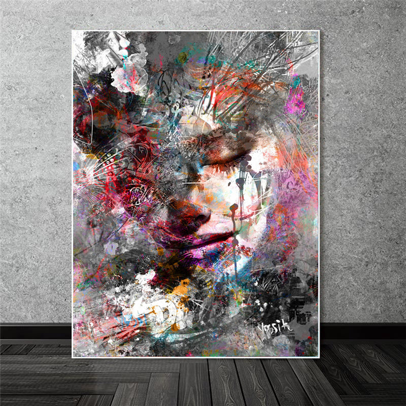 Abstract Girl Graffiti Canvas Art