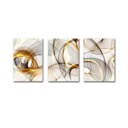 Black Gold Line Abstract Wall Art Canvas