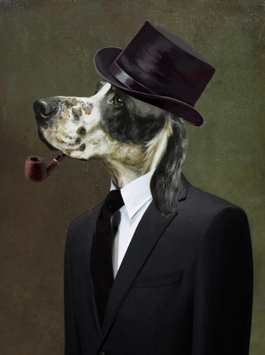 Animal with Suit Canvas Art