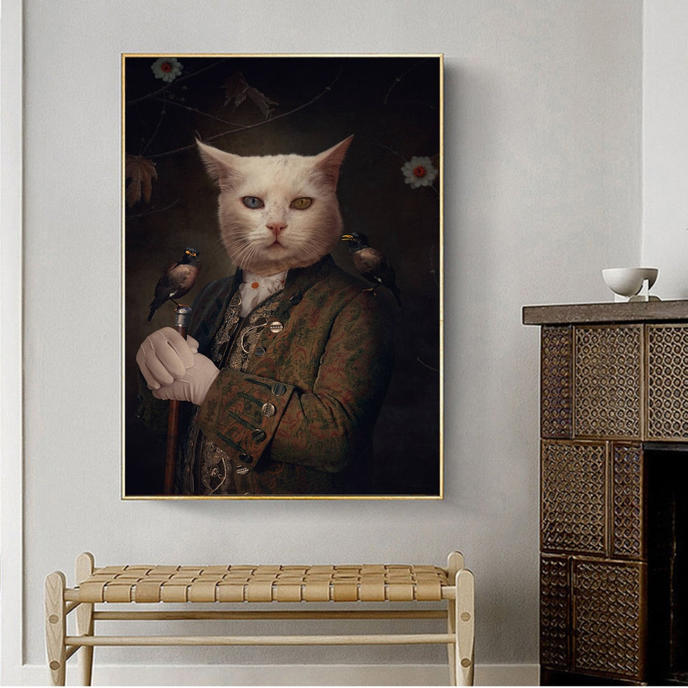 General Cats Couple Classical Canvas Art