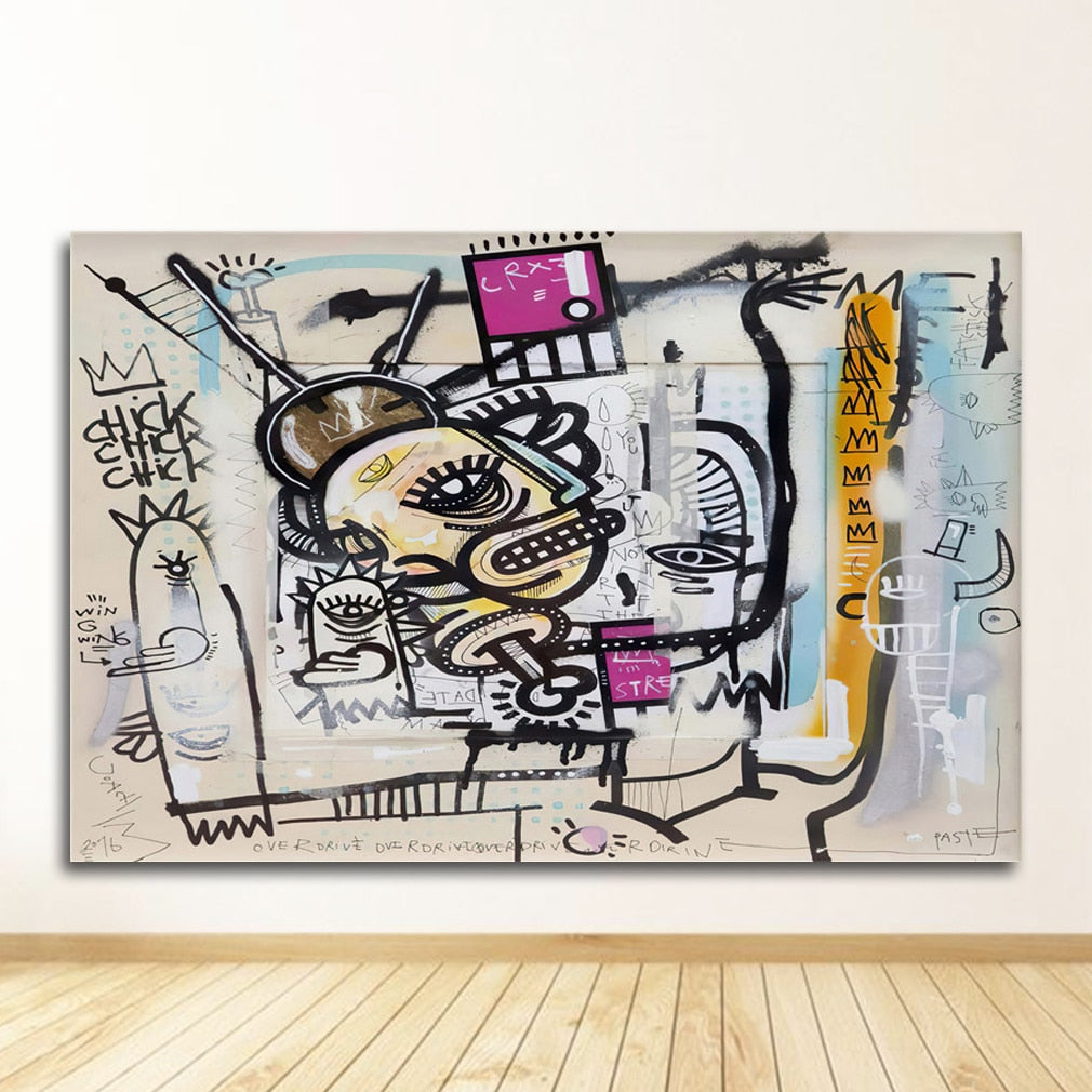 Graffiti Street Art Joachim Abstract Colorful Canvas Painting Art