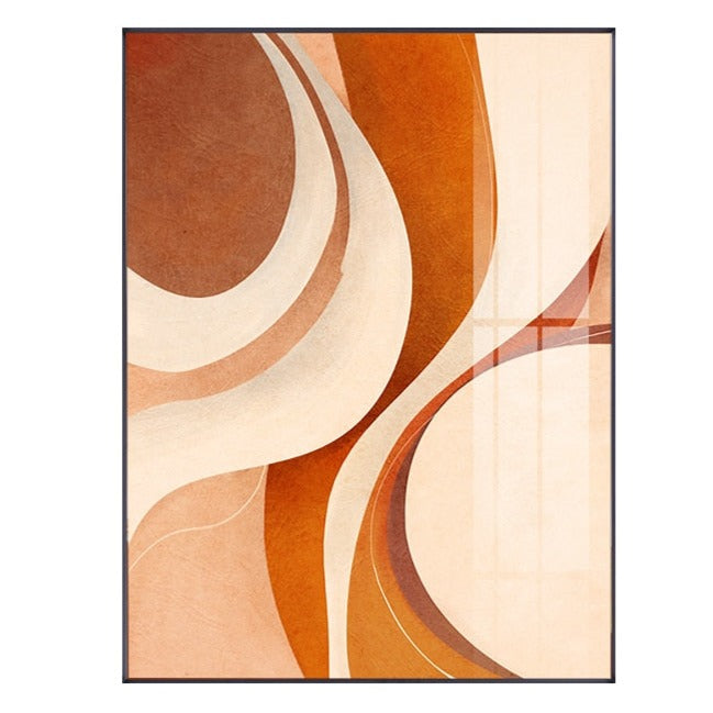 Abstract Beige Orange Brown Autumn Canvas Art