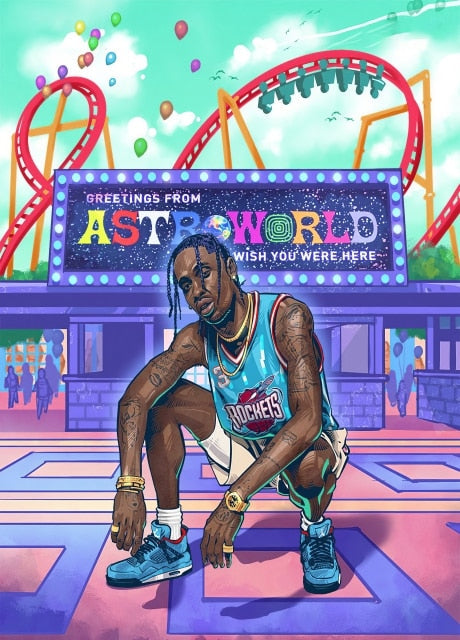 Rapper Travis Scott Canvas Art