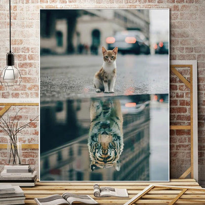 Cat Reflection Mindset Canvas Art