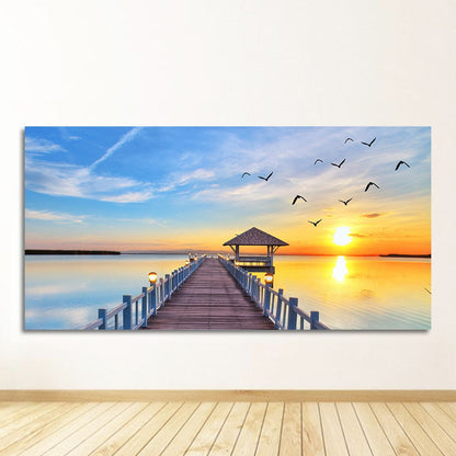 Sky Sea Sunrise Landscape Canvas Art