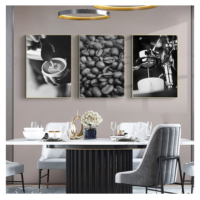 Black and White Coffee Canvas Art