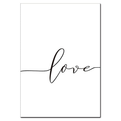 Black and White Love Canvas Art