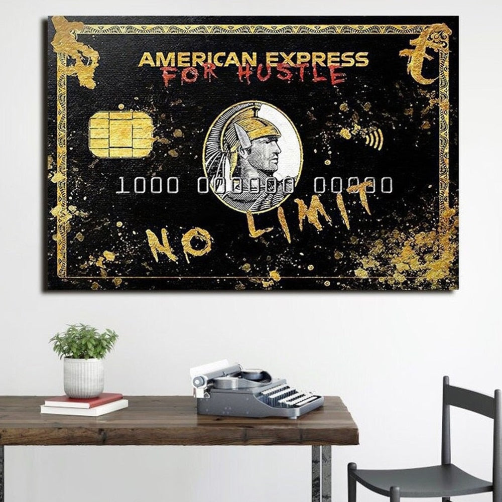 American Express For Hustle No Limit Bank Card Canvas Art