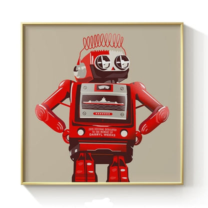 Space Astronaut Robot Canvas Art