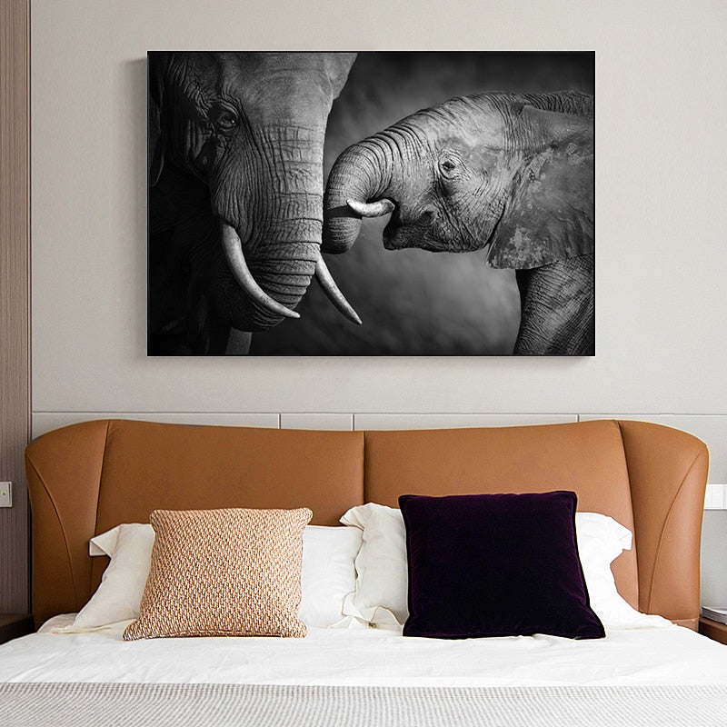 African Elephant Wall Art Canvas