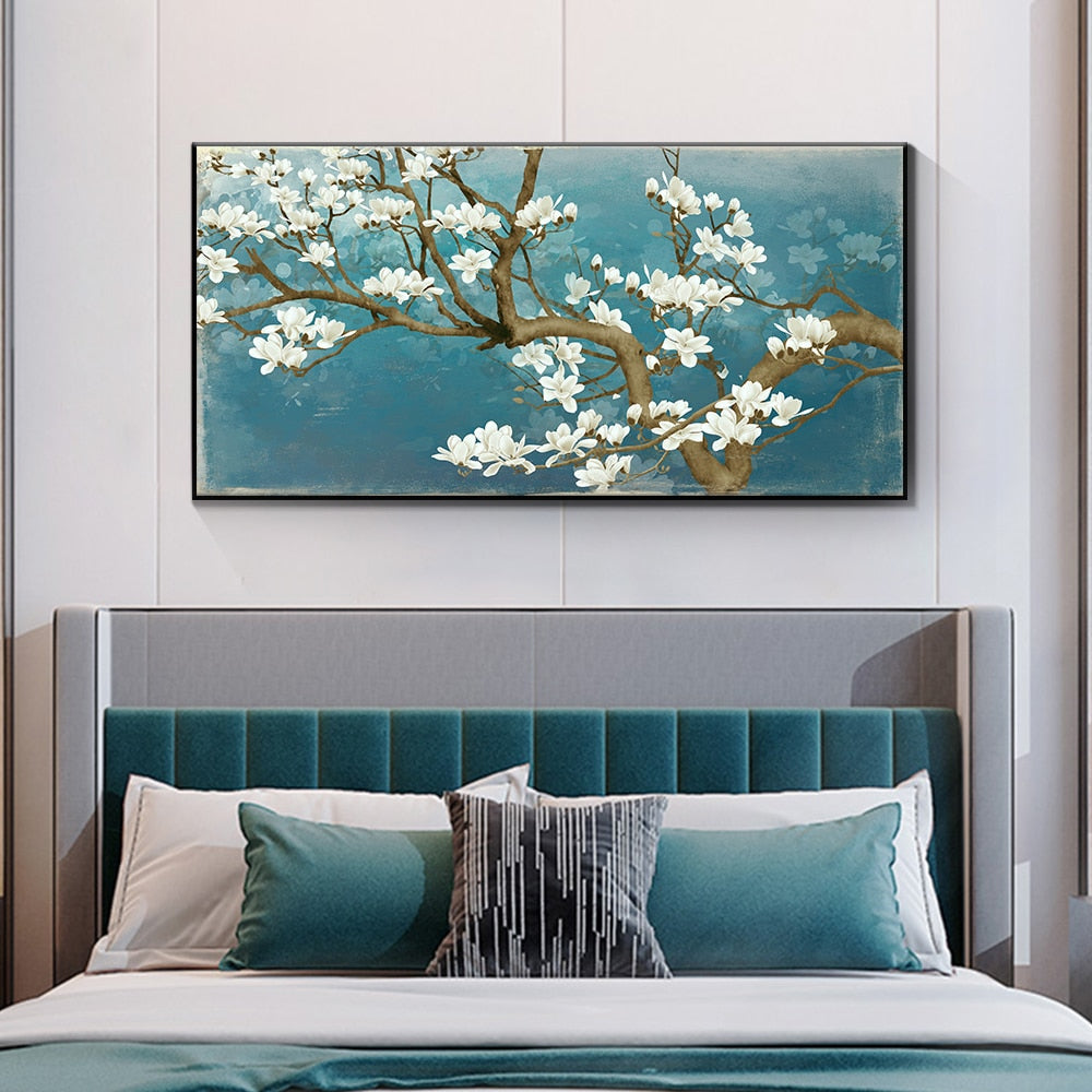 White Flower Oil Painting Canvas Art