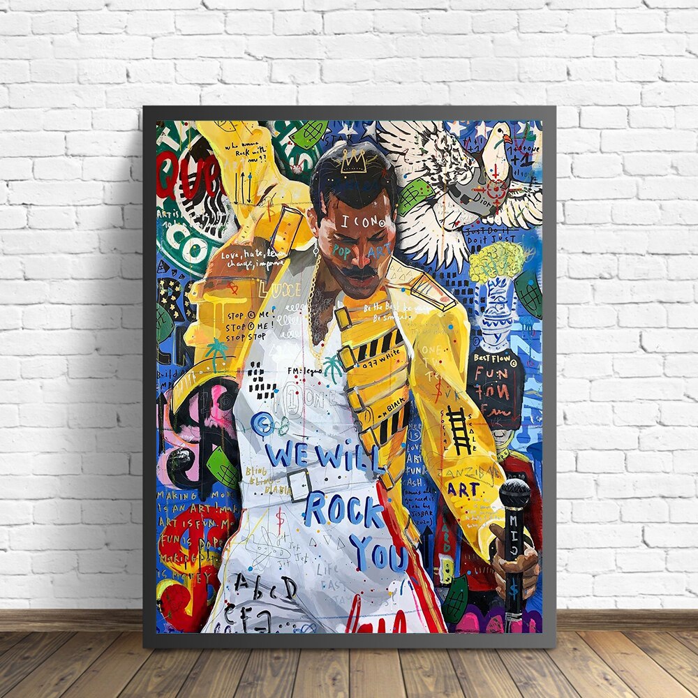 Graffiti Freddie Mercury Canvas Art