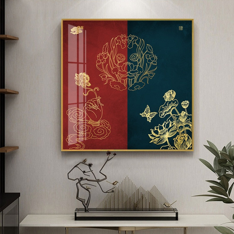 Chinese Gold Dragon Canvas Art