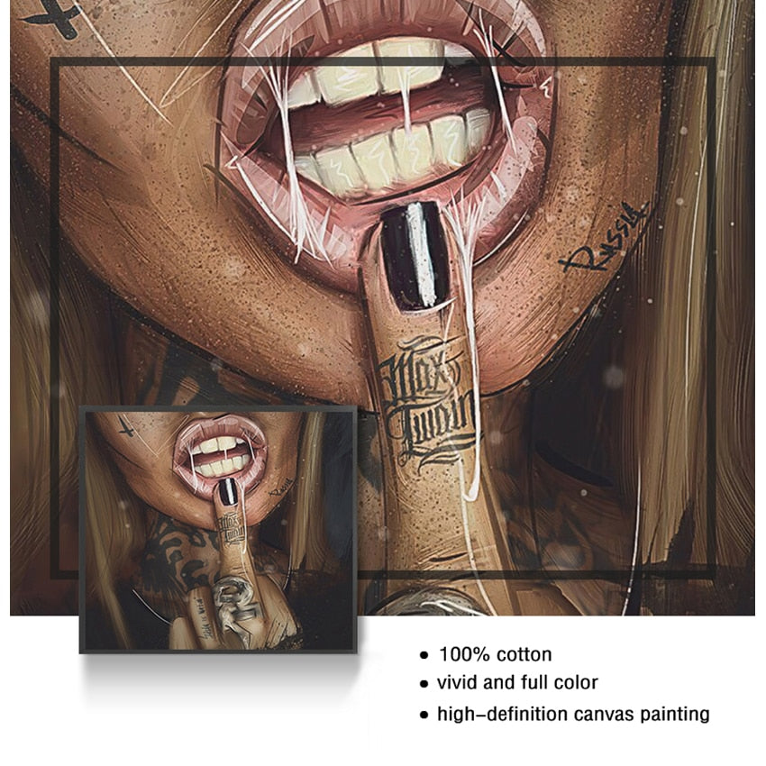 Cool Sexy Tattoo Girl Canvas Art