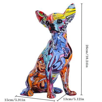 Graffiti Chihuahua Resin Statue