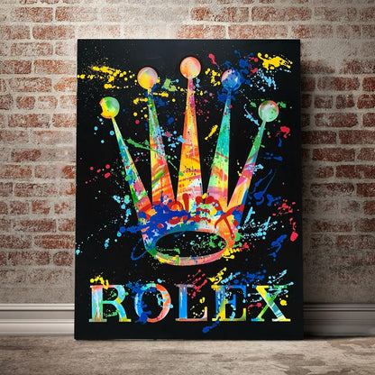 Graffiti Modern Luxury Rolex Crown Canvas Art