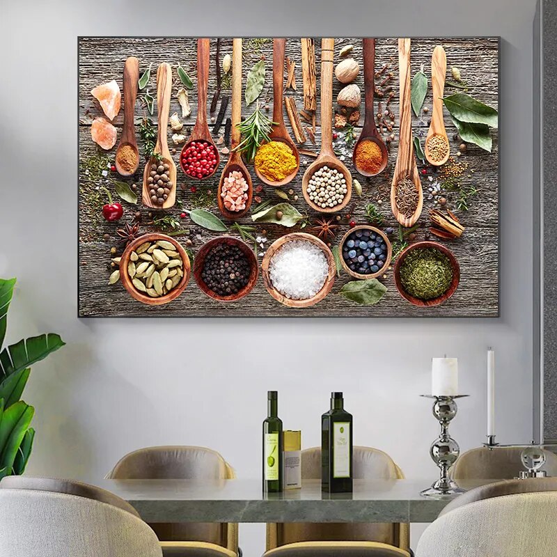 Spices Kitchen Wall Art Canvas