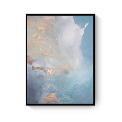 Abstract Blue Gold Marble Canvas Art