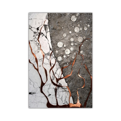 Modern Stone Texture Lines Canvas Art