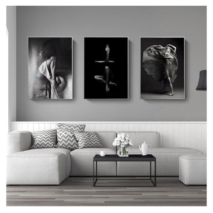 Black and White Woman Portrait Canvas Art