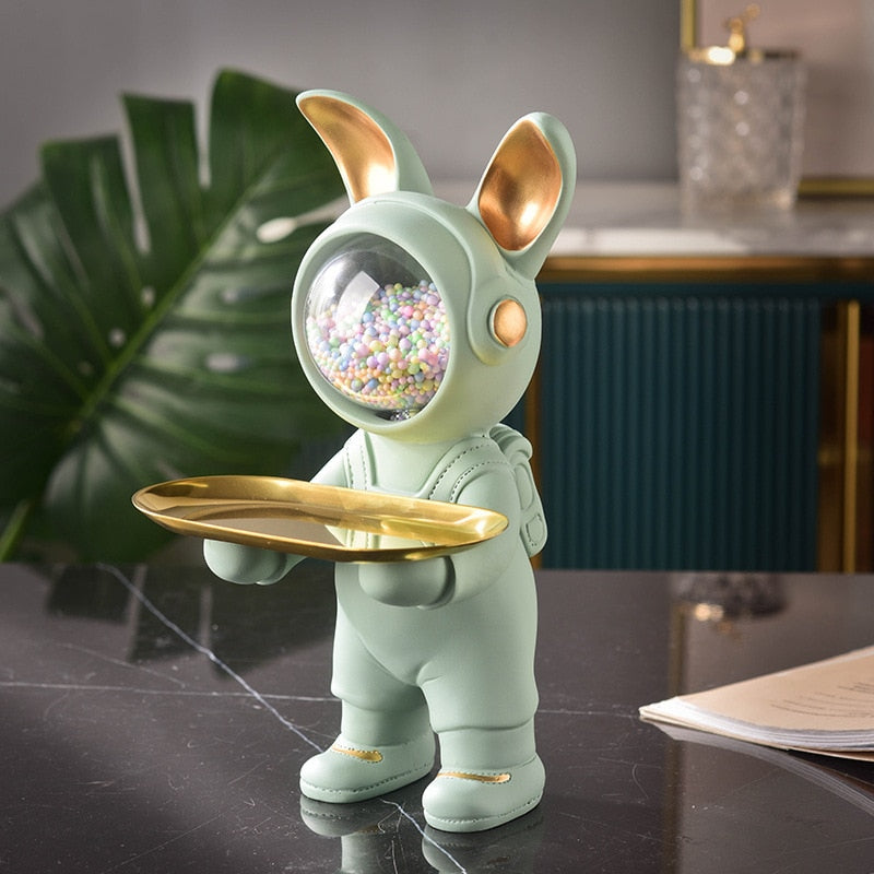 Rabbit Astronaut Tray Statue