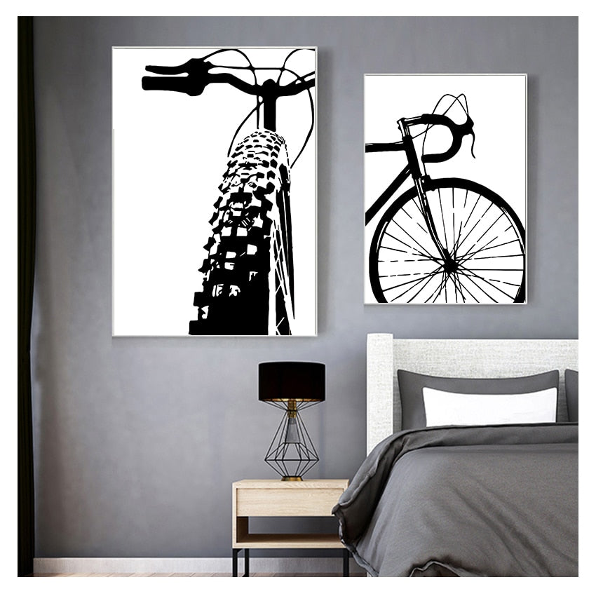 Black & White Bicycle Canvas Art