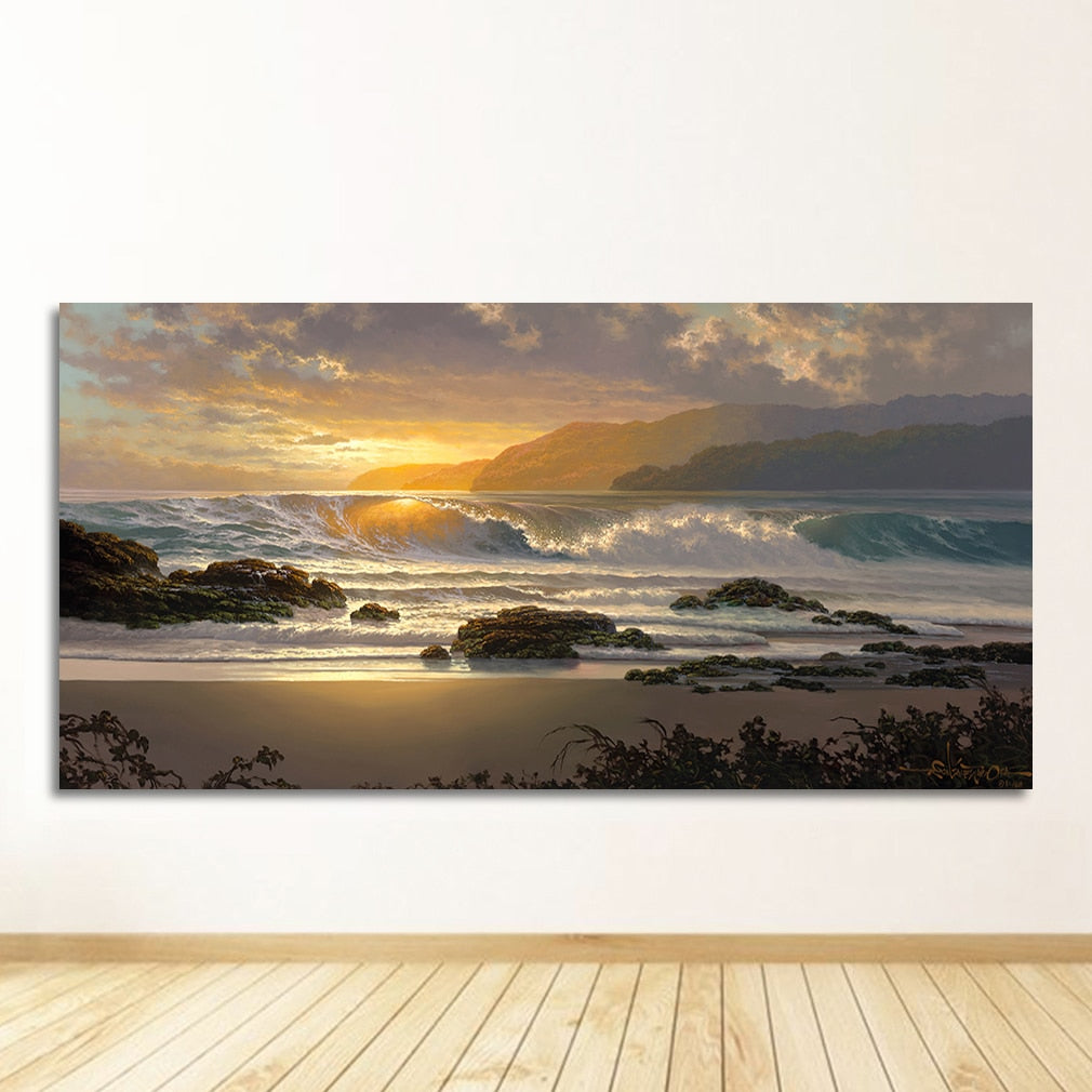 Sky Sea Sunrise Landscape Canvas Art