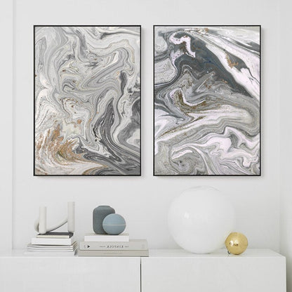 Abstract Nordic Gray Marble Canvas Art