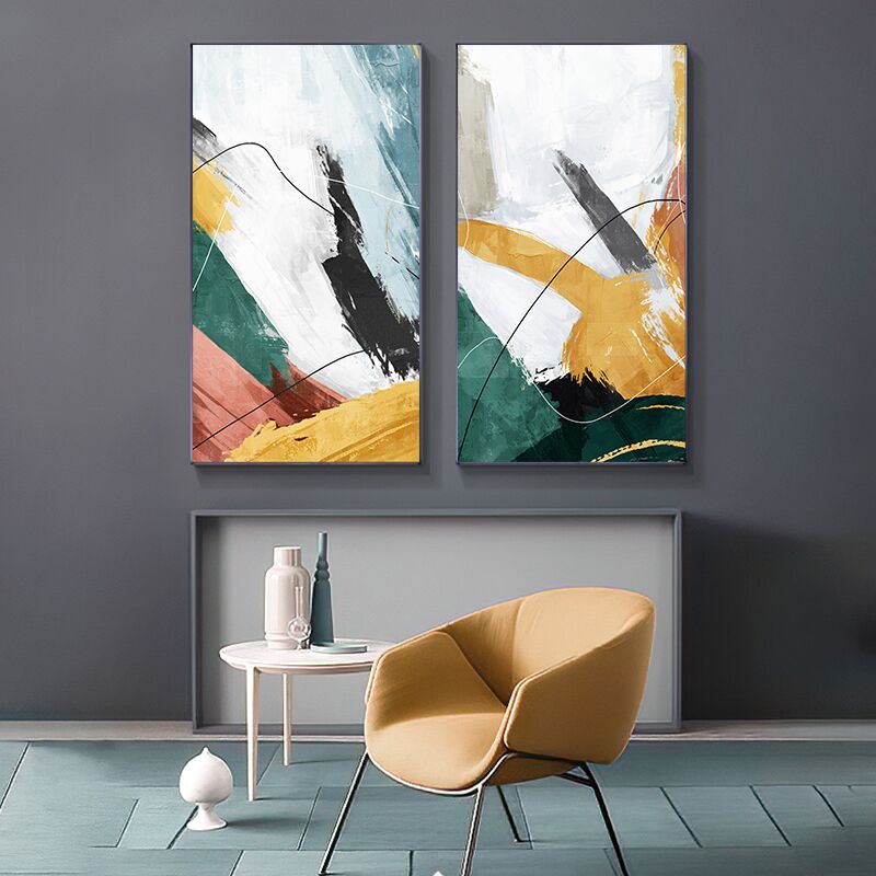 Abstract Colorful Paint Canvas Art