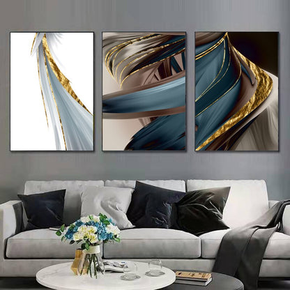 Ribbon Abstract Gold Foil Canvas Art