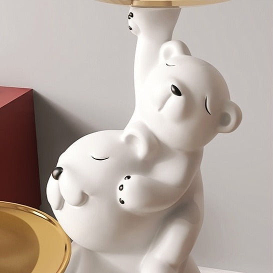 Polar Bear Cub Statue with Trays