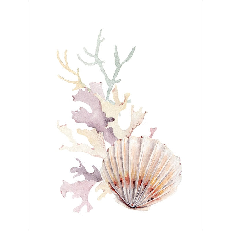 Watercolor Starfish Marine Canvas Art