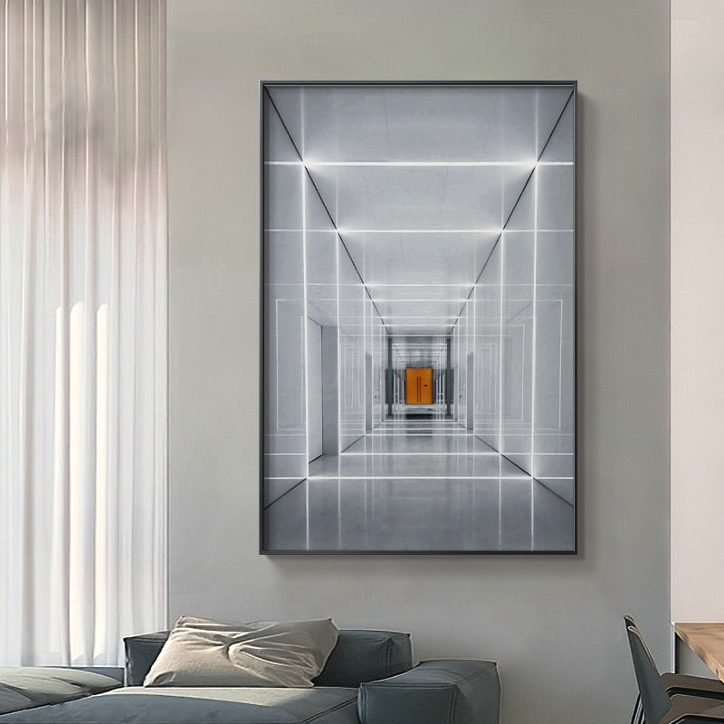 White Corridor Canvas Art