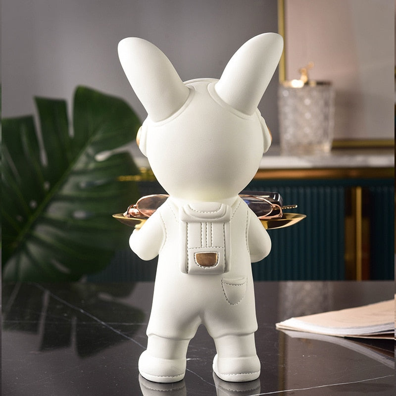 Rabbit Astronaut Tray Statue