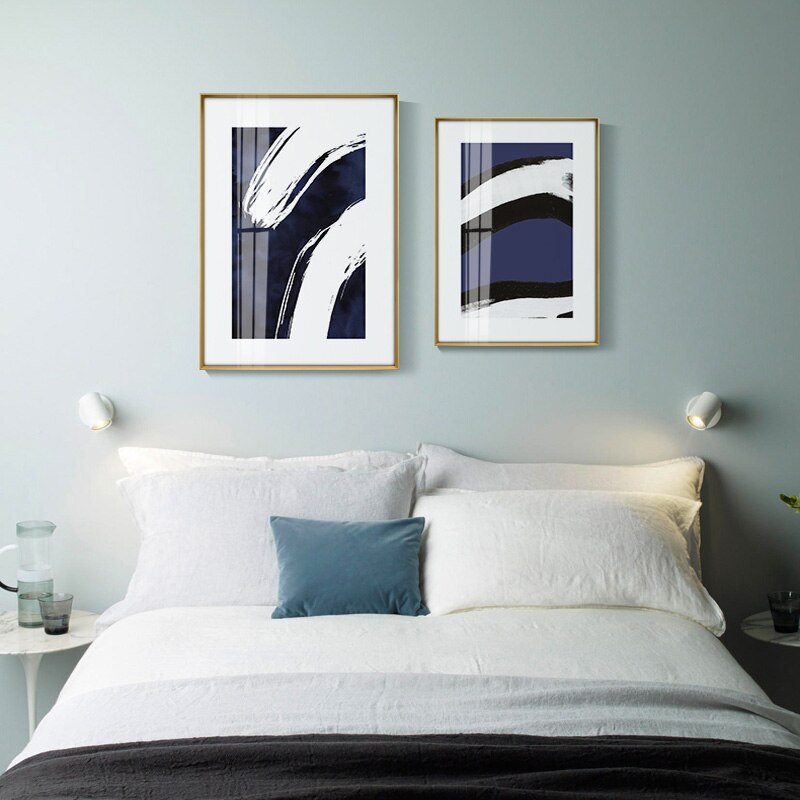 Minimalist Abstract Dark Blue Canvas Art