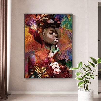 Woman with Headscarf Painting Canvas Art