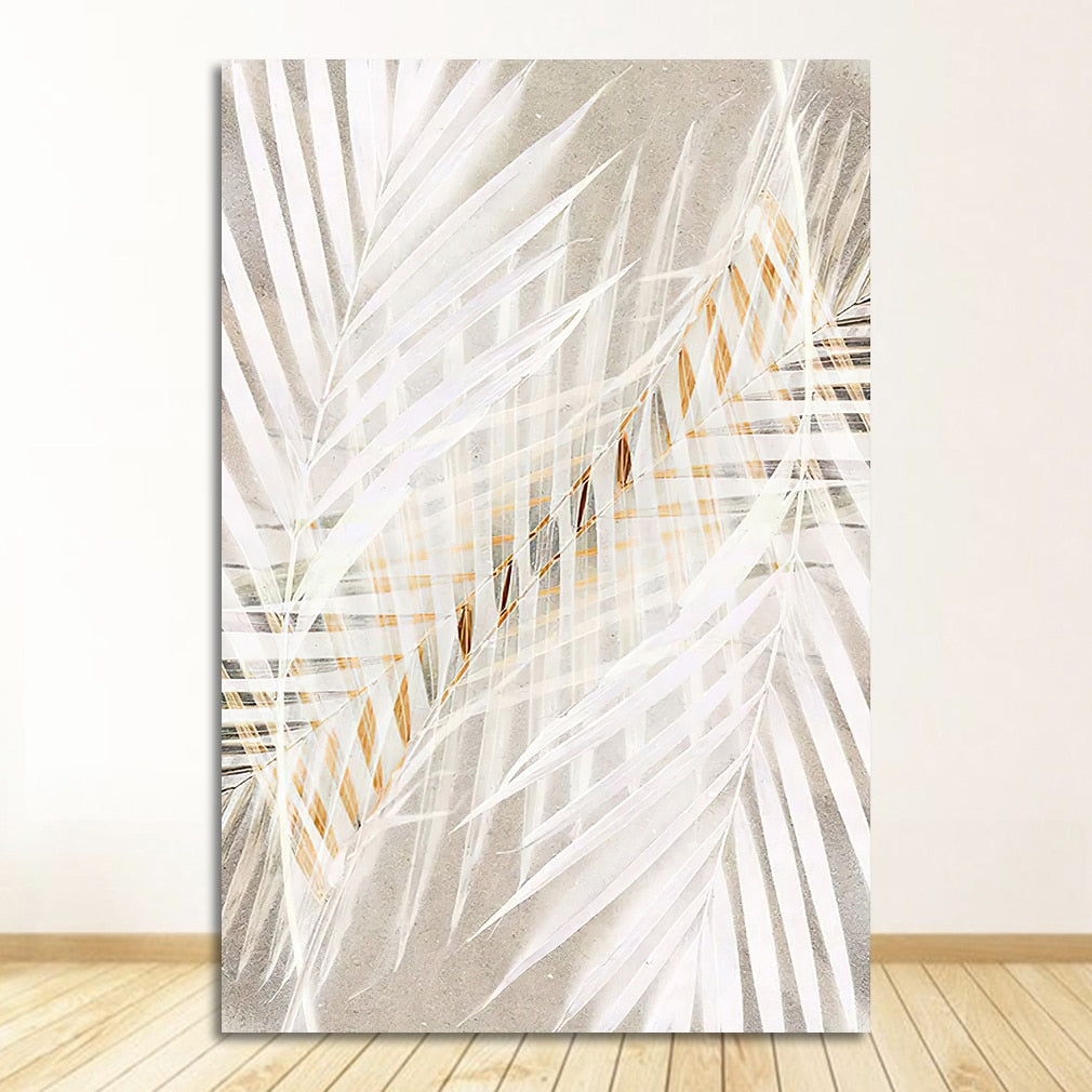 Green Gold Leaf Canvas Art