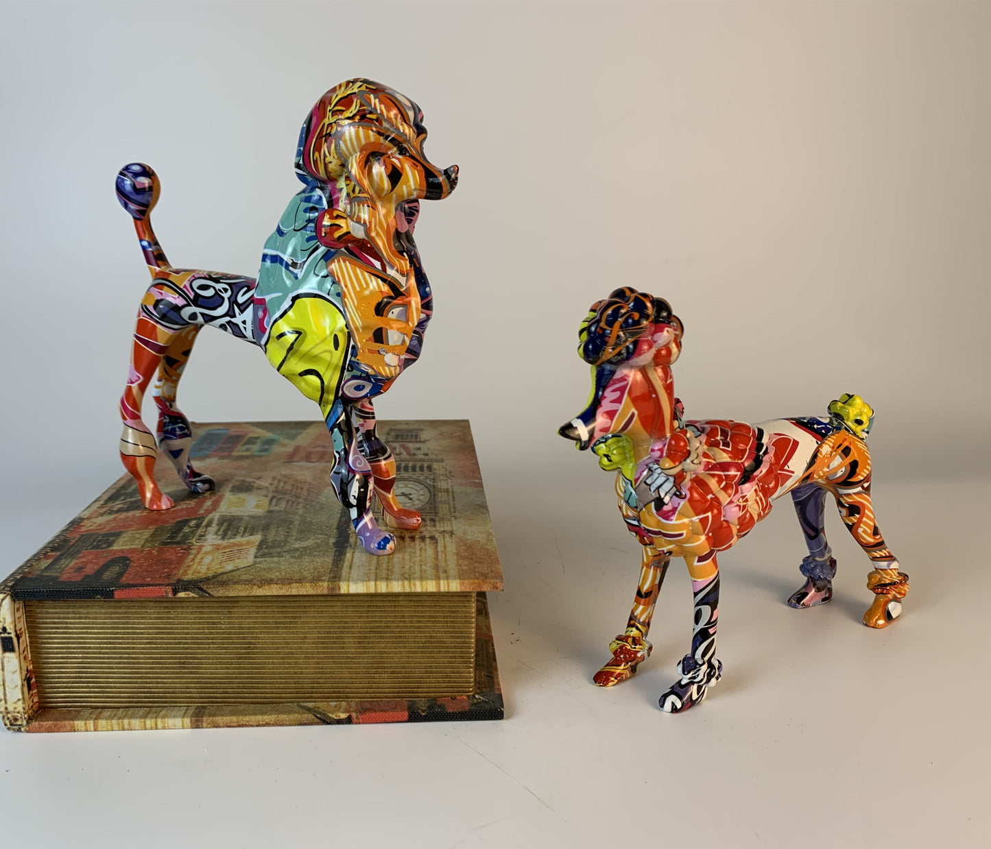 Graffiti Poodle Resin Statue