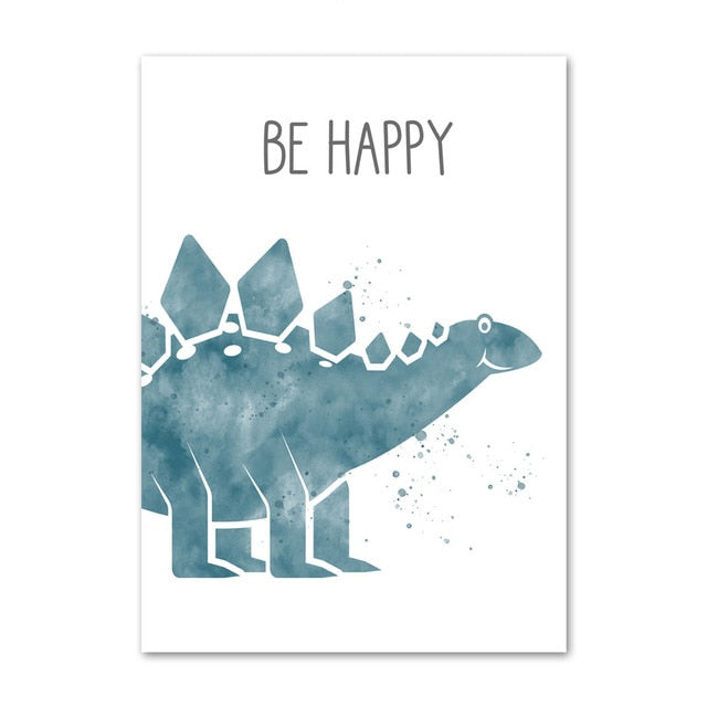 Cute Dinosaur Canvas Art