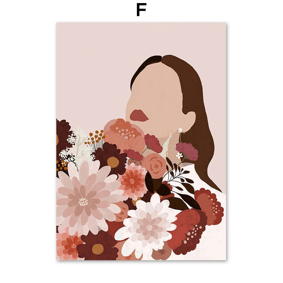 Fashion Girl with Flower Canvas Art