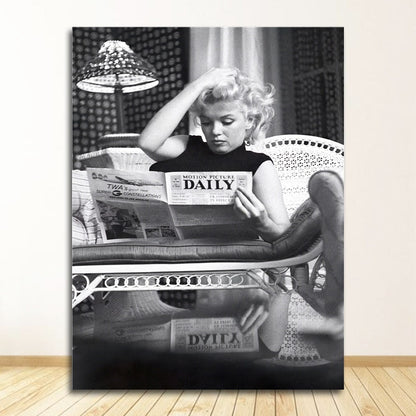 Black and White Marilyn Monroe Canvas Art