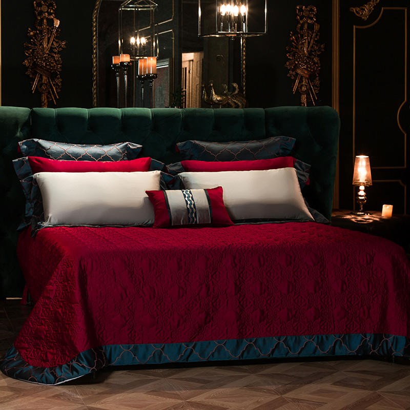 Bordeaux Swan Silky Satin Duvet Cover Bedding Set