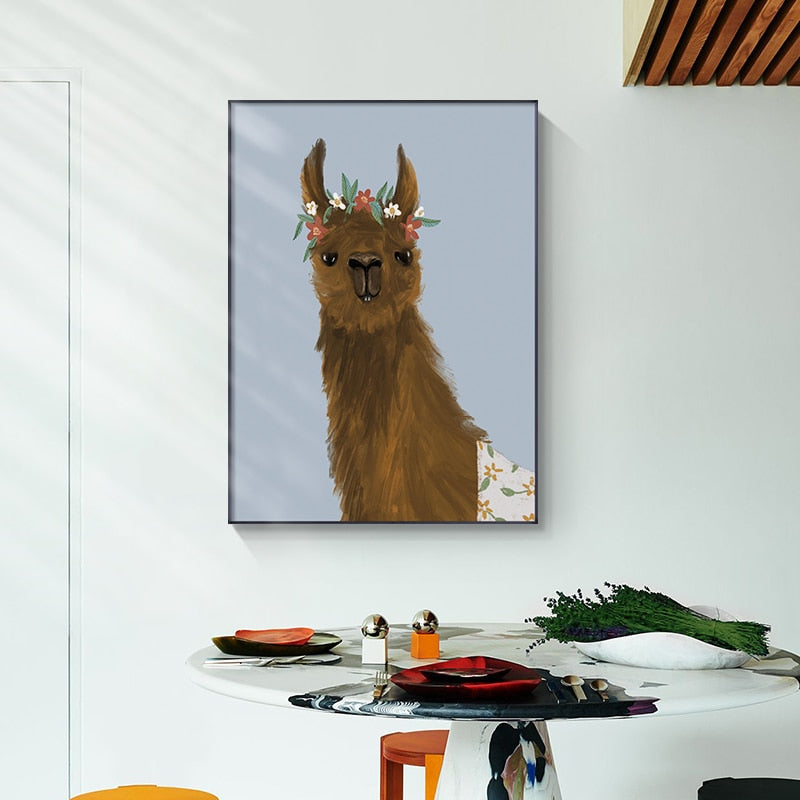 Cute Alpaca Canvas Art