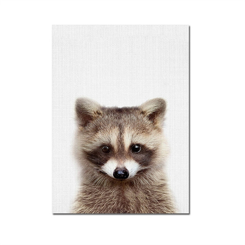 Cute Animals Nursery Canvas Art