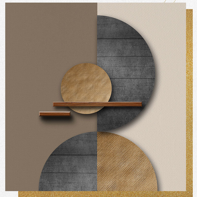 Abstract Gray Gold Geometric Canvas Art