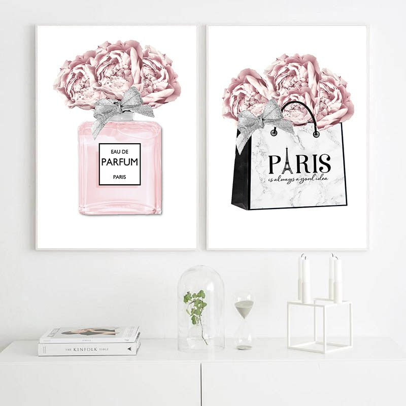 Pink Women Stuff Canvas Art