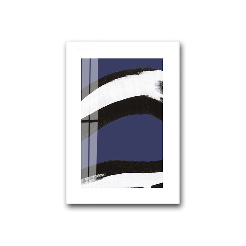 Minimalist Abstract Dark Blue Canvas Art